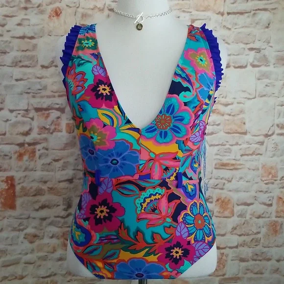New Skinny Dippers Tapestry Swimsuit by Miraclesuit One Pieces